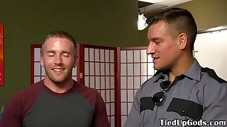 BDSM dom massaged by sub before cocksucking